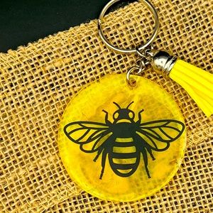 Marble Bee, save the bees keychain
